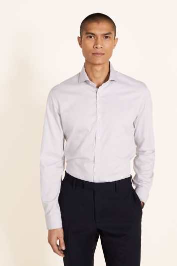 Slim Fit Grey Pinpoint Oxford Non-Iron Shirt