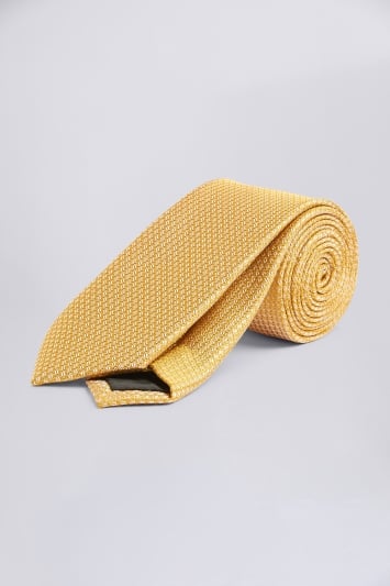 Ochre Yellow Textured Tie