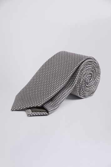 Silver Blue Yellow Textured Tie