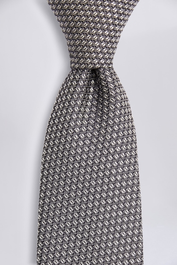 Silver Blue Yellow Textured Tie