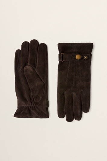 Chocolate Suede Adjustable Gloves