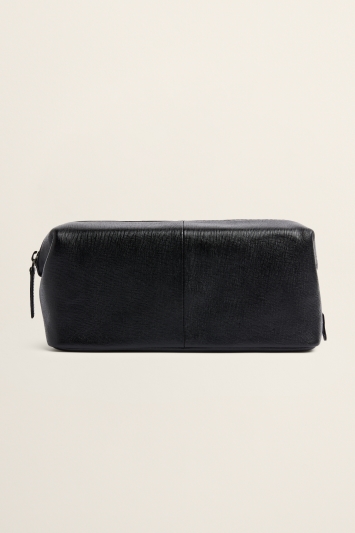 Black Saffiano Leather Washbag