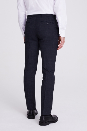 Tailored Fit Charcoal with Navy Check Trousers