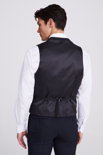 Tailored Fit Charcoal with Navy Check Waistcoat
