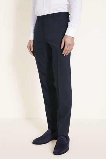 Slim Fit Navy with Red Check Trouser