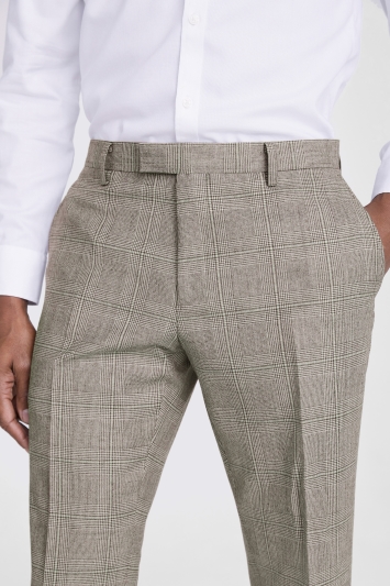 Performance Tailored Fit Neutral Check Trousers 