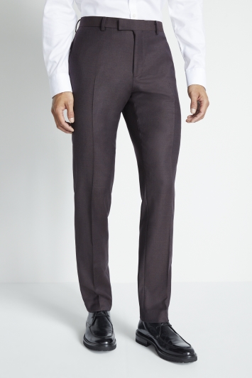Moss 1851 Performance Tailored Fit Burgundy Trousers