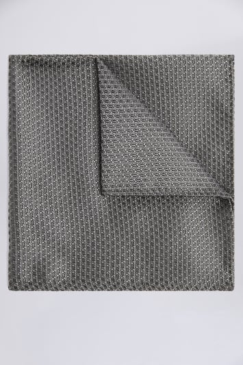 Grey Textured Pocket Square