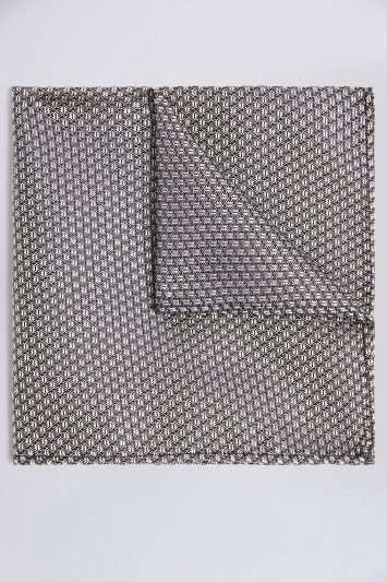 Silver Blue Textured Pocket Square
