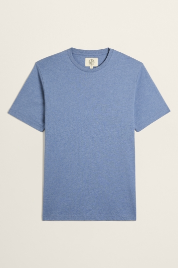 Sky Blue Melange Crew-Neck T-Shirt