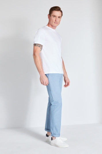 Tailored Fit Light Blue Stretch Chinos 