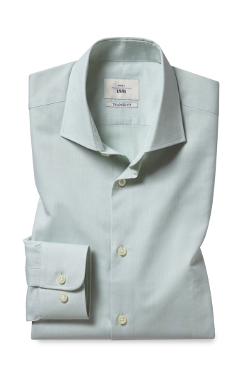 Tailored Fit Egyption Cotton Light Green Twill Shirt