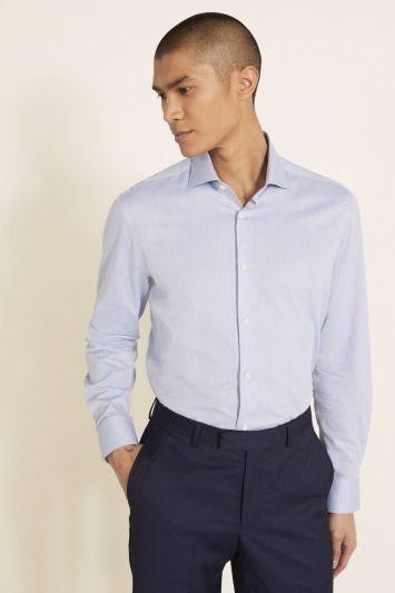 Tailored Fit Egyption Cotton Blue Twill Shirt