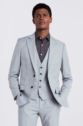 Tailored Fit Grey Stretch Suit Jacket