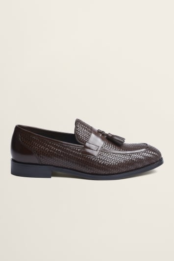 John White Duchy Brown Woven Leather Loafer