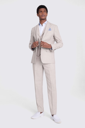 Tailored Fit Light Grey Herringbone Jacket