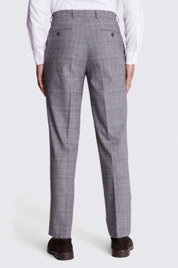 Regular Fit Grey Check Performance Trousers 