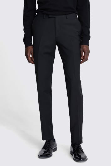 Tailored Fit Performance Black Dress Trousers