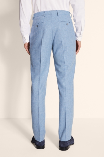 Tailored Fit Dusty Blue Herringbone Trouser