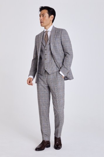 Tailored Fit Black & White Check Trouser