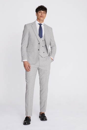 Slim Fit Charcoal Houndstooth Suit