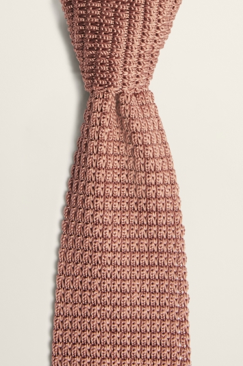 Dusty Pink Knitted Silk Tie