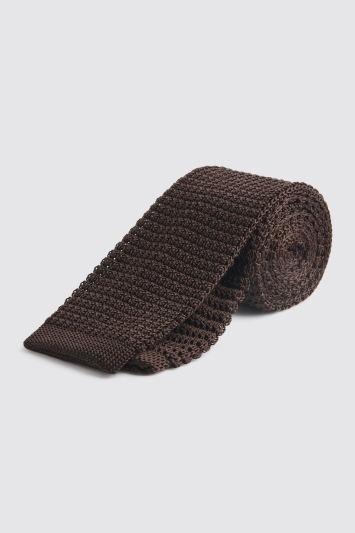 Chocolate Knitted Silk Tie