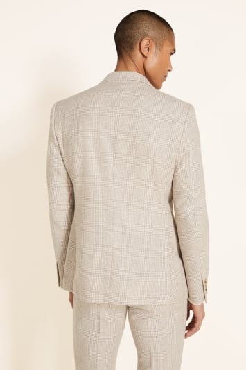 Slim Fit Off White Check Jacket