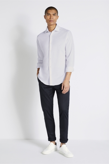 Tailored Fit White Jersey Shirt
