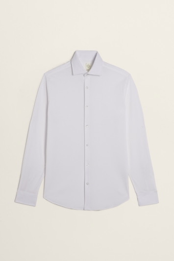 Tailored Fit White Jersey Shirt