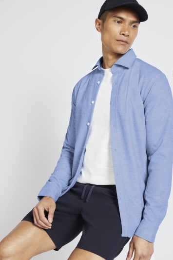 Tailored Fit Sky Knitted Overshirt