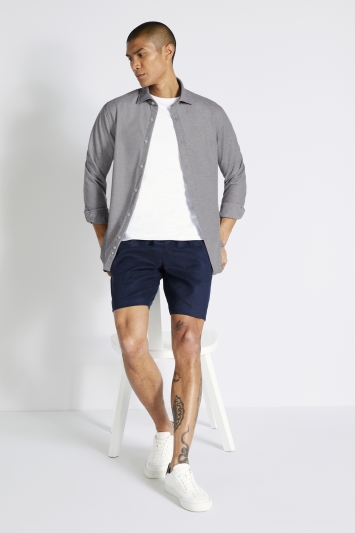 Tailored Fit Grey Knitted Overshirt