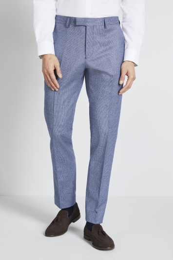 Tailored Fit Blue Puppytooth Trousers