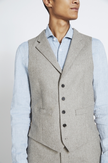 MENS Pure Wool Look Grey TWEED Waistcoats Soft warm handle wool Waistcoat 