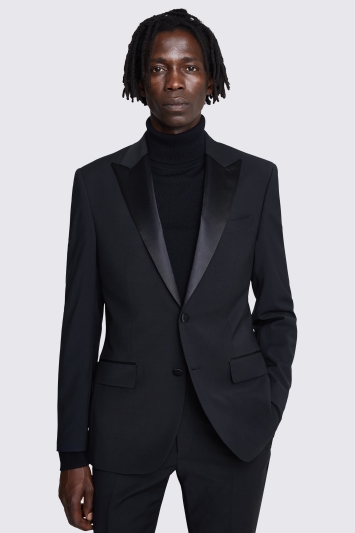 Tailored Fit Black Performance Peak Tuxedo Jacket