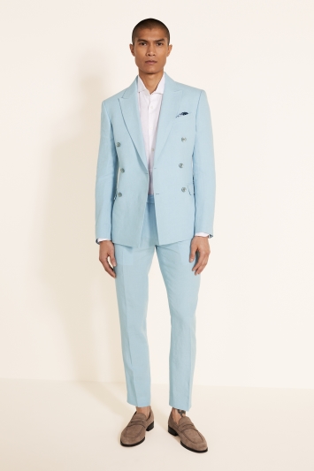 sky blue suit