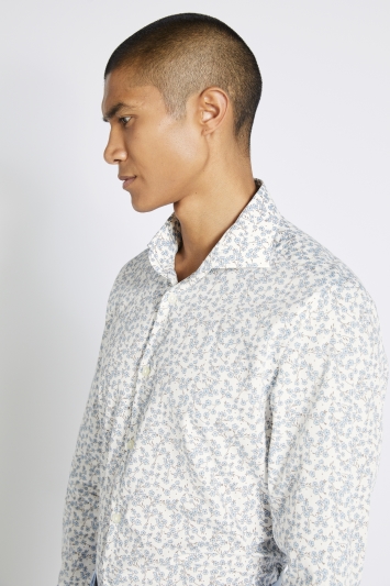 Tailored Fit Blue Ditsy Floral Shirt