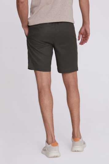 Khaki Linen Casual Shorts