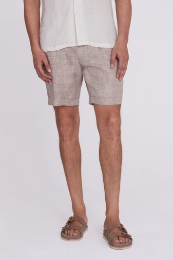 Oatmeal Linen Formal Shorts