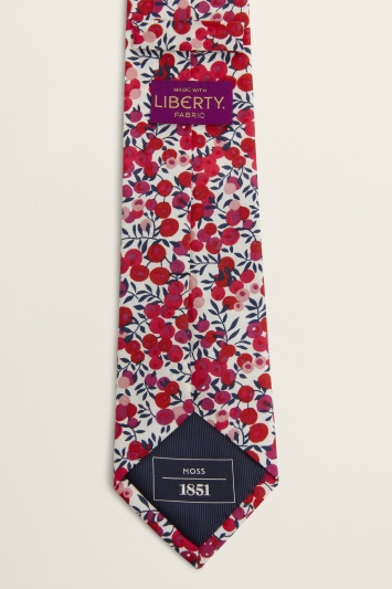 Red Berry Tie Made with Liberty Fabric