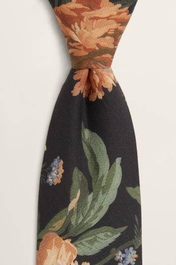 Navy Floral Tie Made with Liberty Fabric