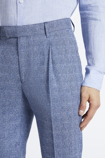Slim Fit Sky Blue Texture Trouser