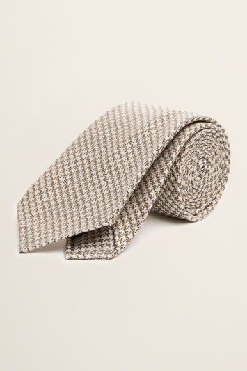 Gold Puppytooth Unlined 7-Fold Tie
