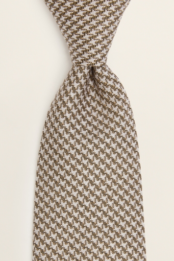 Gold Puppytooth Unlined 7-Fold Tie