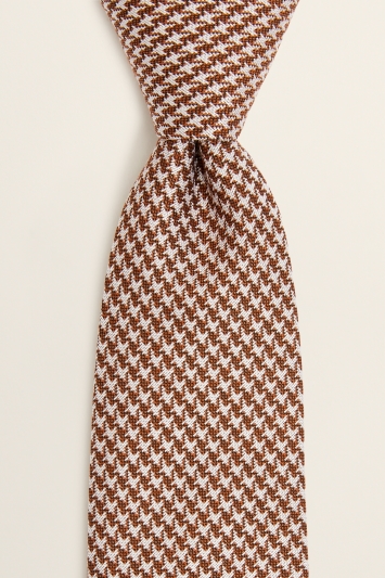 Bronze Puppytooth Unlined 7-Fold Tie