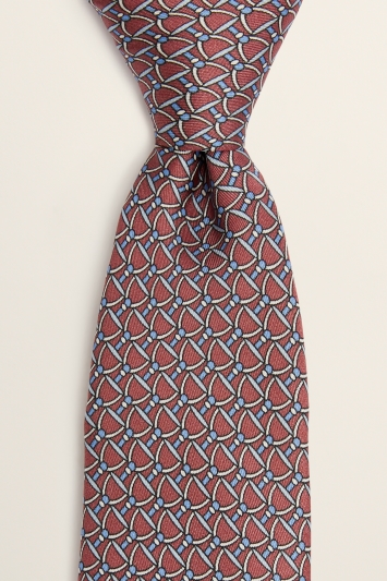 Ascot Mulberry Stirrup Print Silk Tie