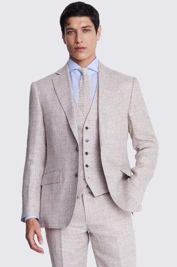 Tailored Fit Oatmeal Linen Jacket