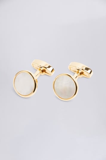 Gold Mother of Pearl Cufflink