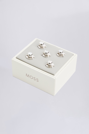 Silver Mother of Pearl Dress Studs