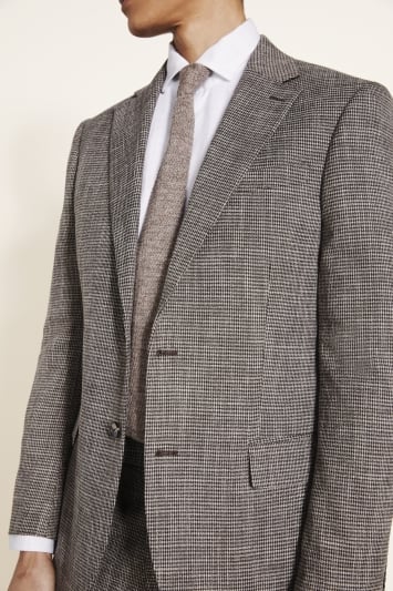 Tailored Fit Brown Puppytooth Jacket